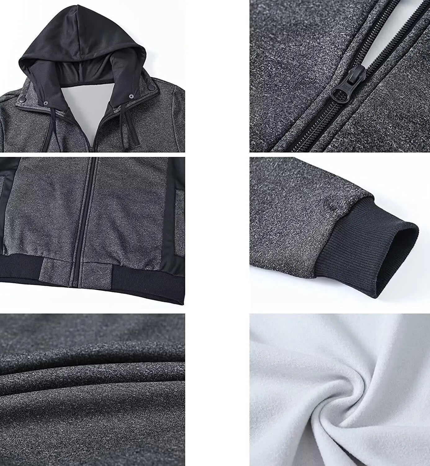 Dninmim Mens Zipper Hoodie Casual Hooded Sweatshirt Jacket Sportswear