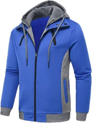 Dninmim Mens Zipper Hoodie Casual Hooded Sweatshirt Jacket Sportswear
