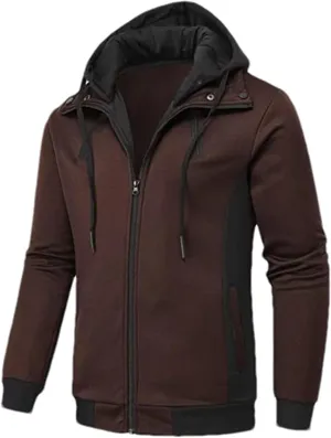 Dninmim Mens Zipper Hoodie Casual Hooded Sweatshirt Jacket Sportswear
