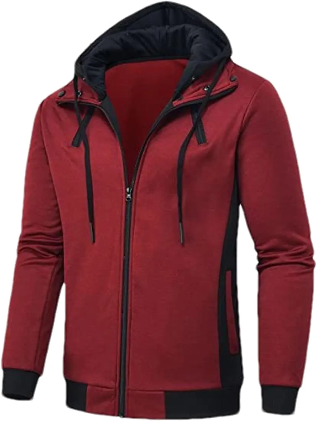 Dninmim Mens Zipper Hoodie Casual Hooded Sweatshirt Jacket Sportswear