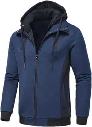 Dninmim Mens Zipper Hoodie Casual Hooded Sweatshirt Jacket Sportswear