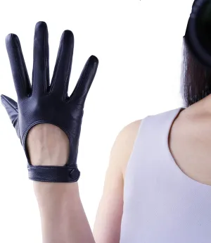 DooWay Leather Driving Gloves for Women Genuine Sheepskin Cosplay Costume Motorcycle Gloves