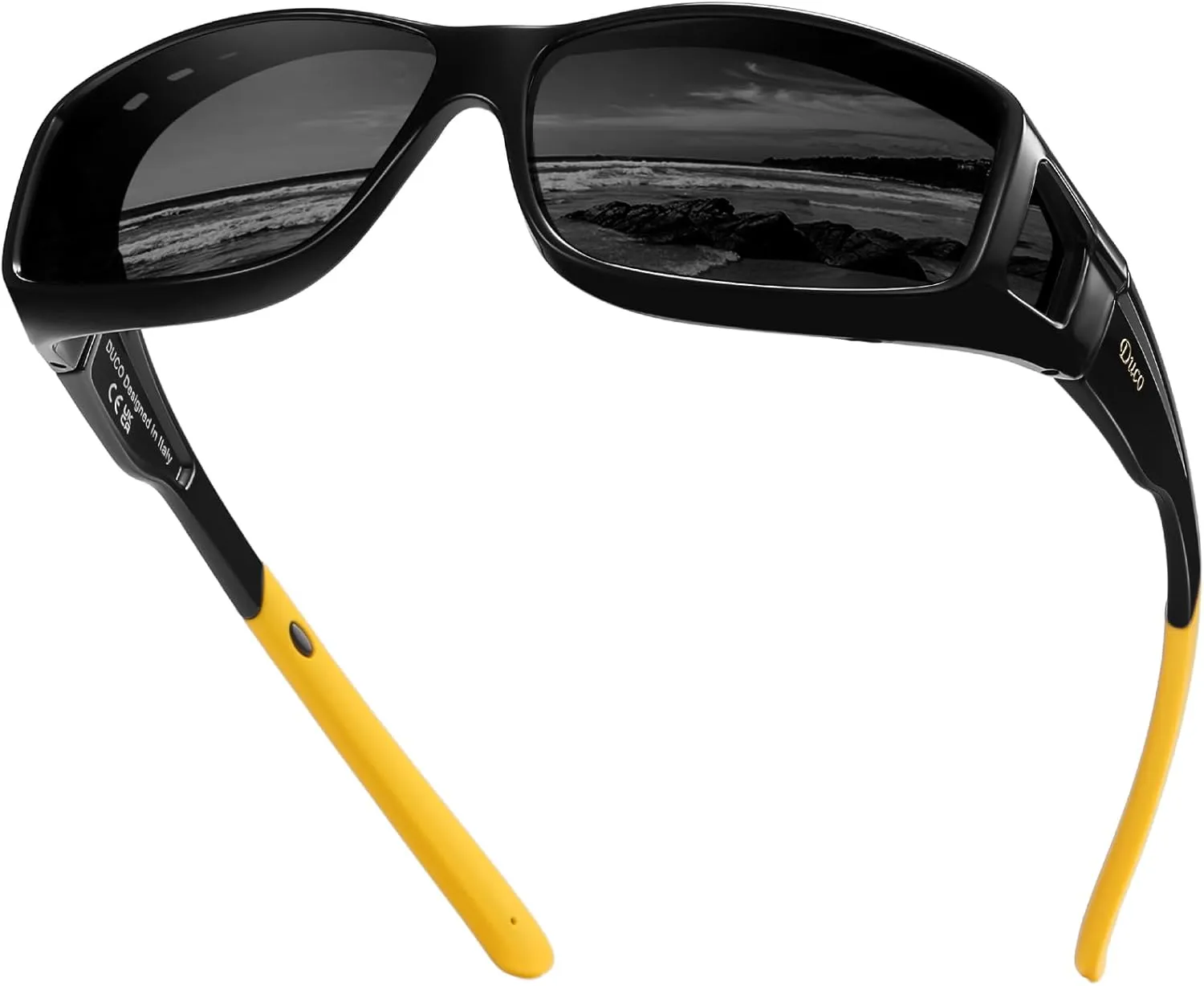 DUCO Fit Over Sunglasses for Men and Women Polarized UV400 Protection Wrap Around Driving Oversized Shades DC8968