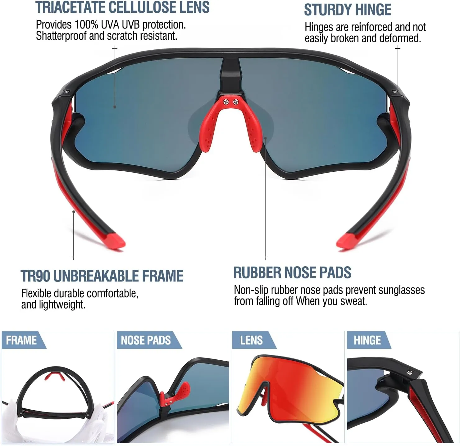 DUCO Kids Sunglasses Youth Baseball Sun Glasses Lightweight TR90 Frame UV400 Sports Cycling Shades for Boys Girls DK268