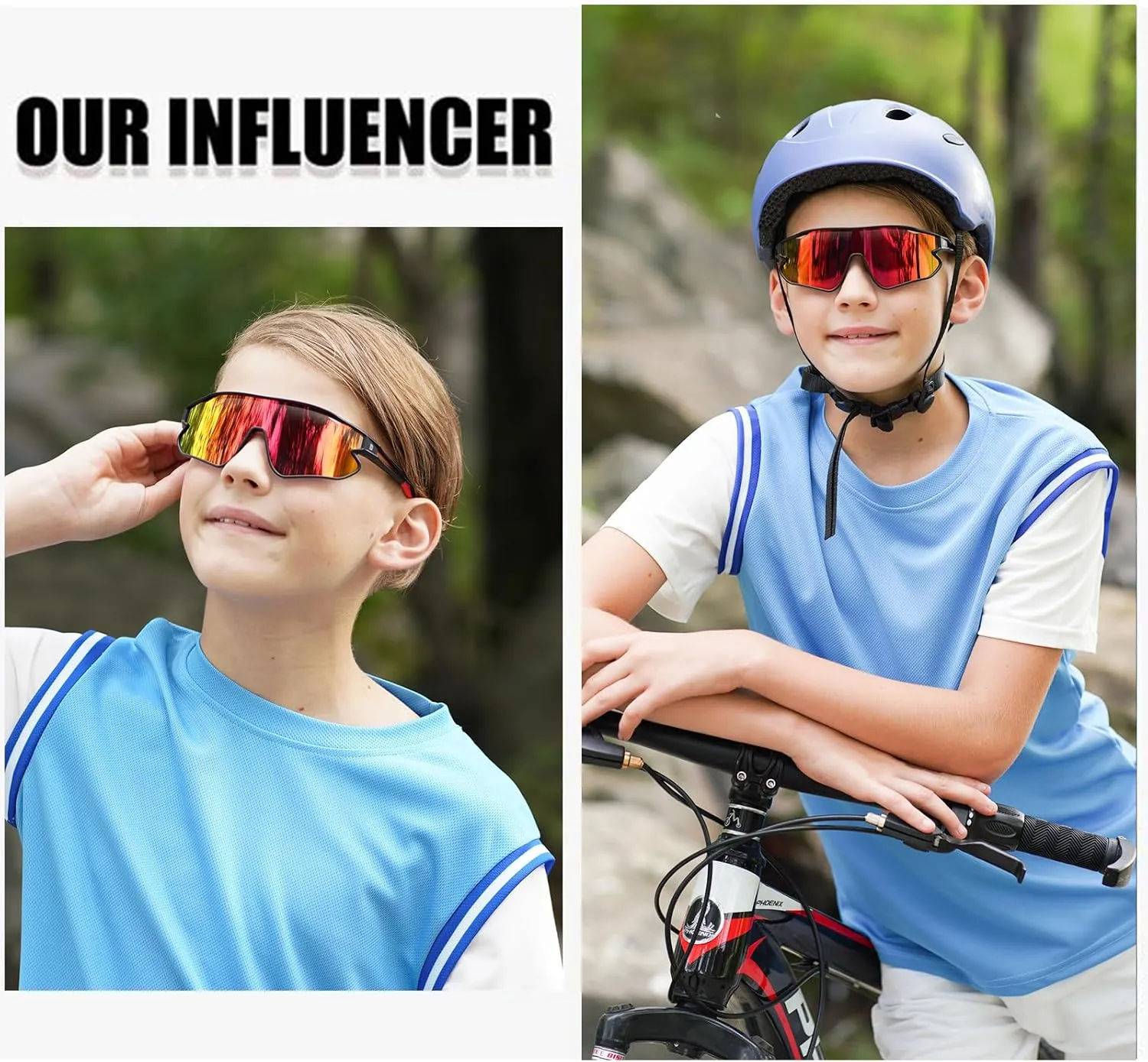 DUCO Kids Sunglasses Youth Baseball Sun Glasses Lightweight TR90 Frame UV400 Sports Cycling Shades for Boys Girls DK268
