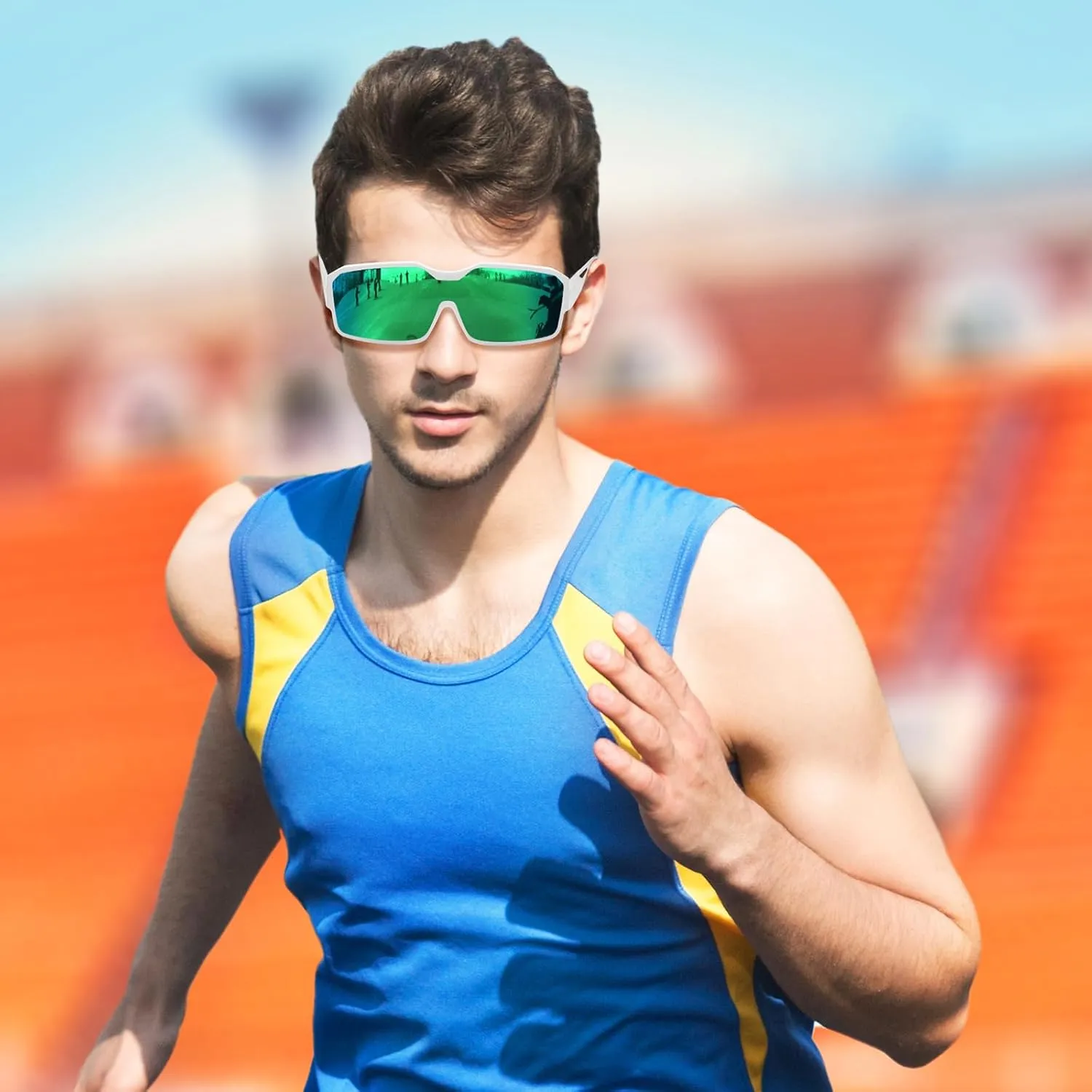 DUCO Sports Polarized Fit Over Sunglasses for Men Women Wrap Around Wear Over Glasses for Cycling Fishing DC8868