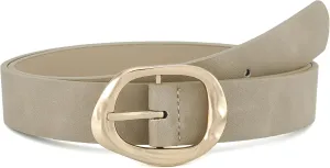 Earnda Leather Belts for Women Casual Fashion Waist Belt with Liquid Shapes Gold Buckle for Jeans Pants Dresses