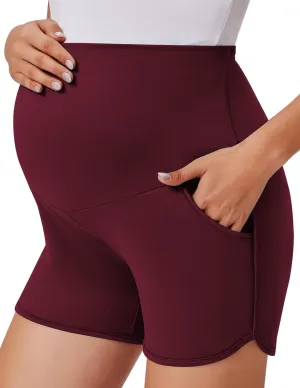 Ekouaer Women's Maternity Shorts Over The Belly Pregnancy Lounge Summer Workout Running Pajama Sleep Short with Pockets S-XXL