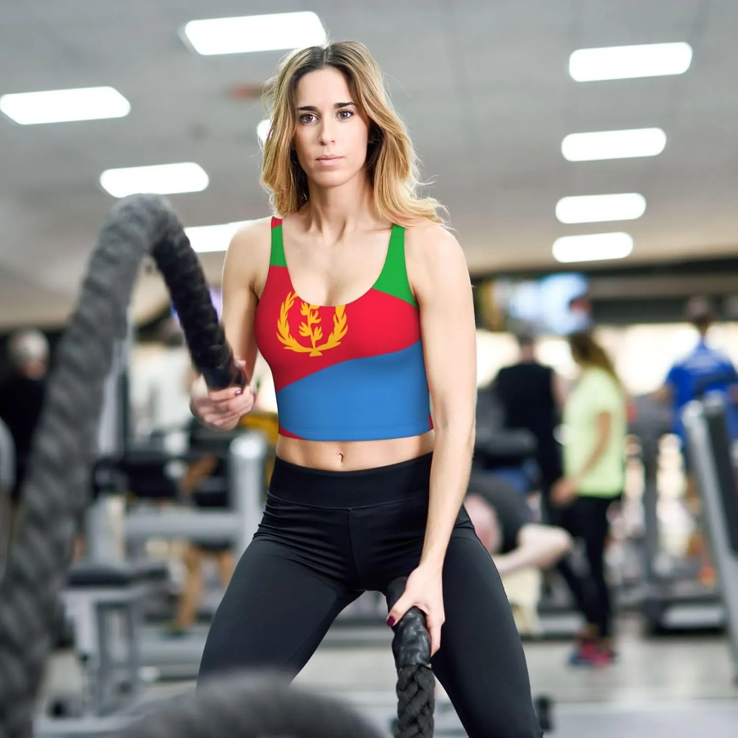 Eritrean Flag Women's Sexy Sports Vest Sleeveless Athletic Gym T-Shirts Vest U-Shaped Back Quick Dry Top