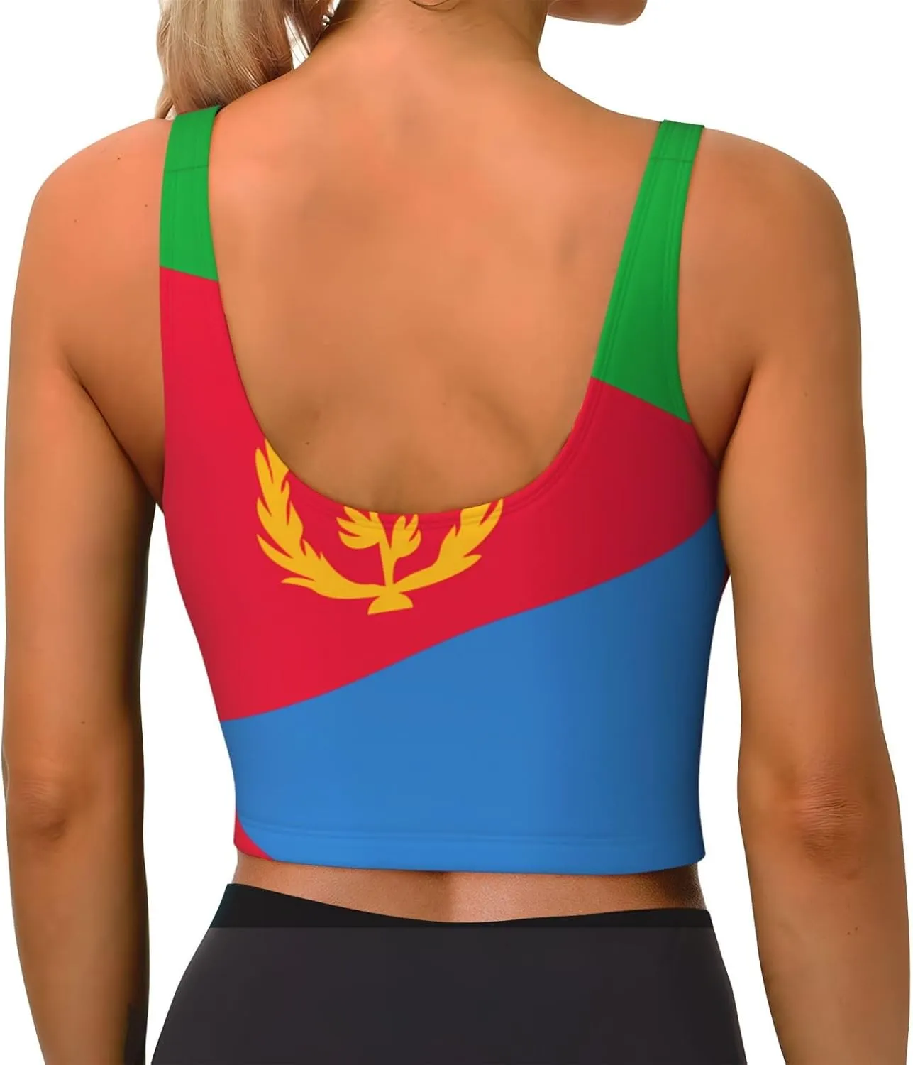 Eritrean Flag Women's Sexy Sports Vest Sleeveless Athletic Gym T-Shirts Vest U-Shaped Back Quick Dry Top