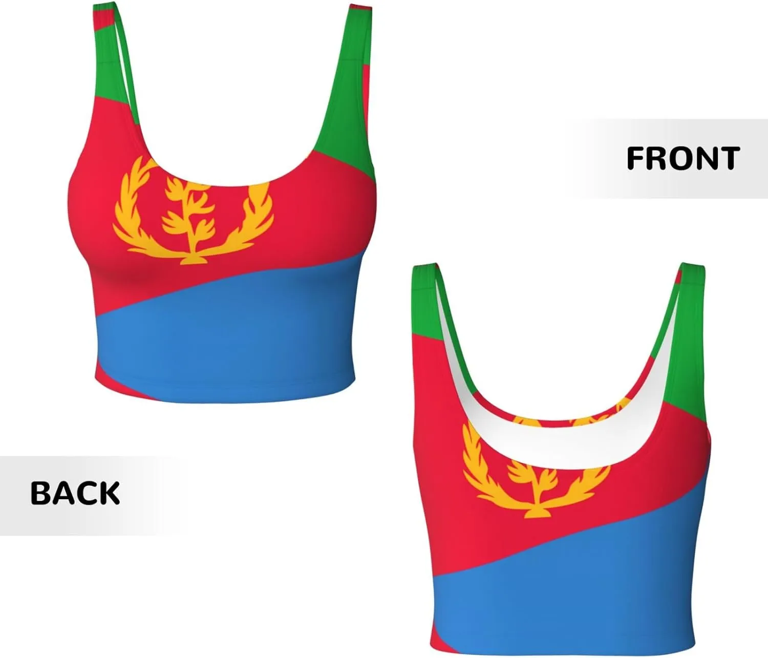 Eritrean Flag Women's Sexy Sports Vest Sleeveless Athletic Gym T-Shirts Vest U-Shaped Back Quick Dry Top