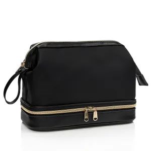 Ethereal Travel Makeup Bag, Large Makeup Organizer Bag Wide-open Pouch Makeup Bag for Women Double Layer Cosmetic Bag for Toiletries Accessories Brushes