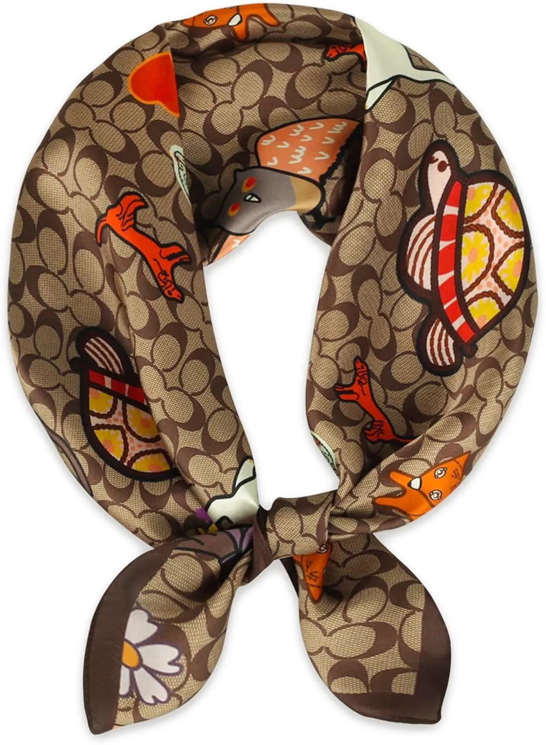 EXTREE 100% Pure Mulberry Silk Scarf Fashion Hair for Women Scarf Lightweight Square Neckerchief 27.5× 27.5 inches