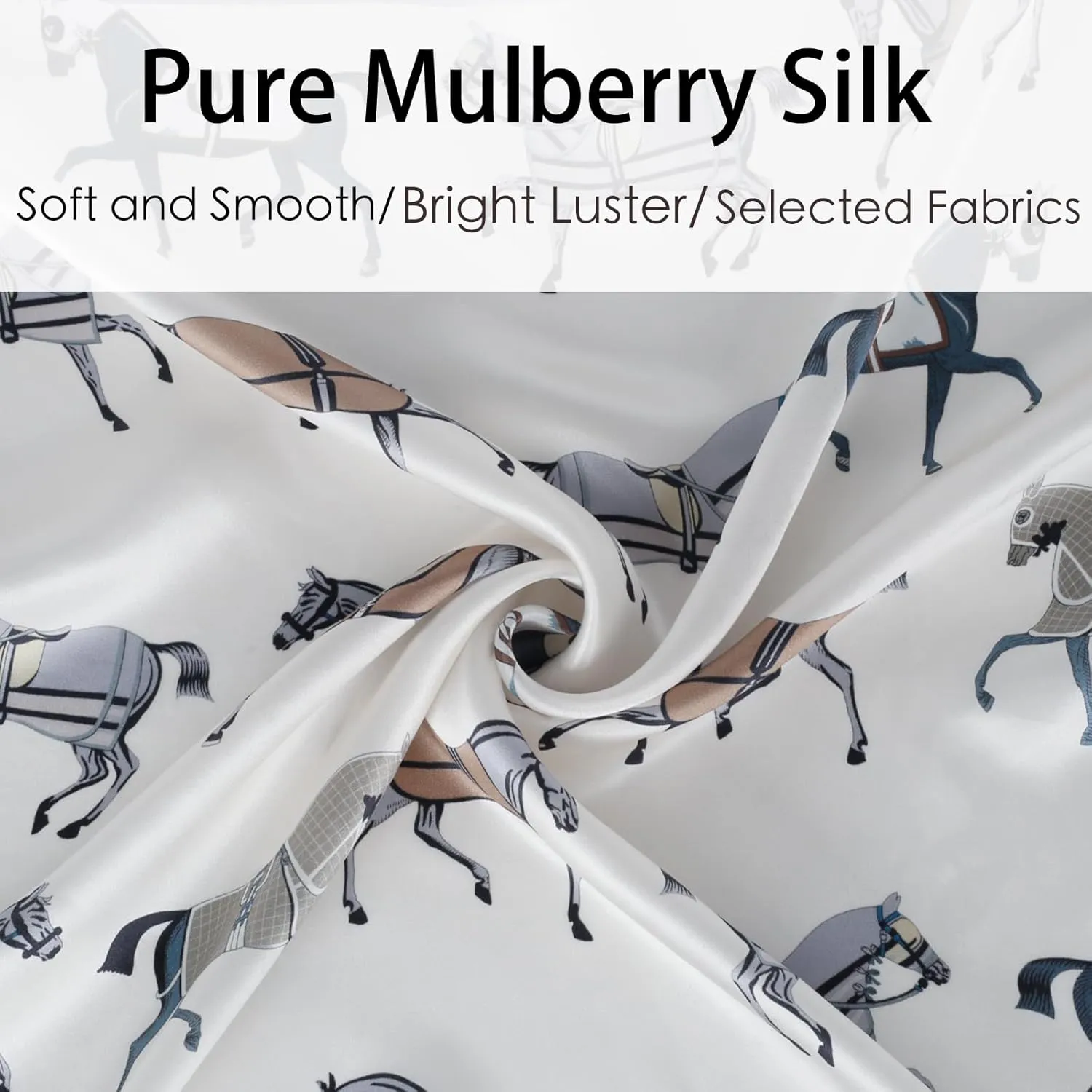 EXTREE 100% Pure Mulberry Silk Scarf Fashion Hair for Women Scarf Lightweight Square Neckerchief 27.5× 27.5 inches