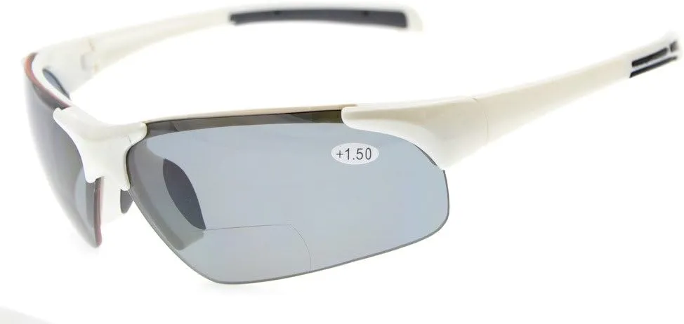 Eyekepper TR90 Unbreakable Sports Half-Rimless Bifocal Sunglasses Baseball Running Fishing Driving Golf Softball Hiking