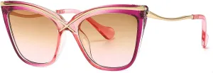 Fashion Cat Eye Sunglasses for Women Vintage Gradation Brown Green Shades Womne Luxury Sun Glasses UV400 Eyewear