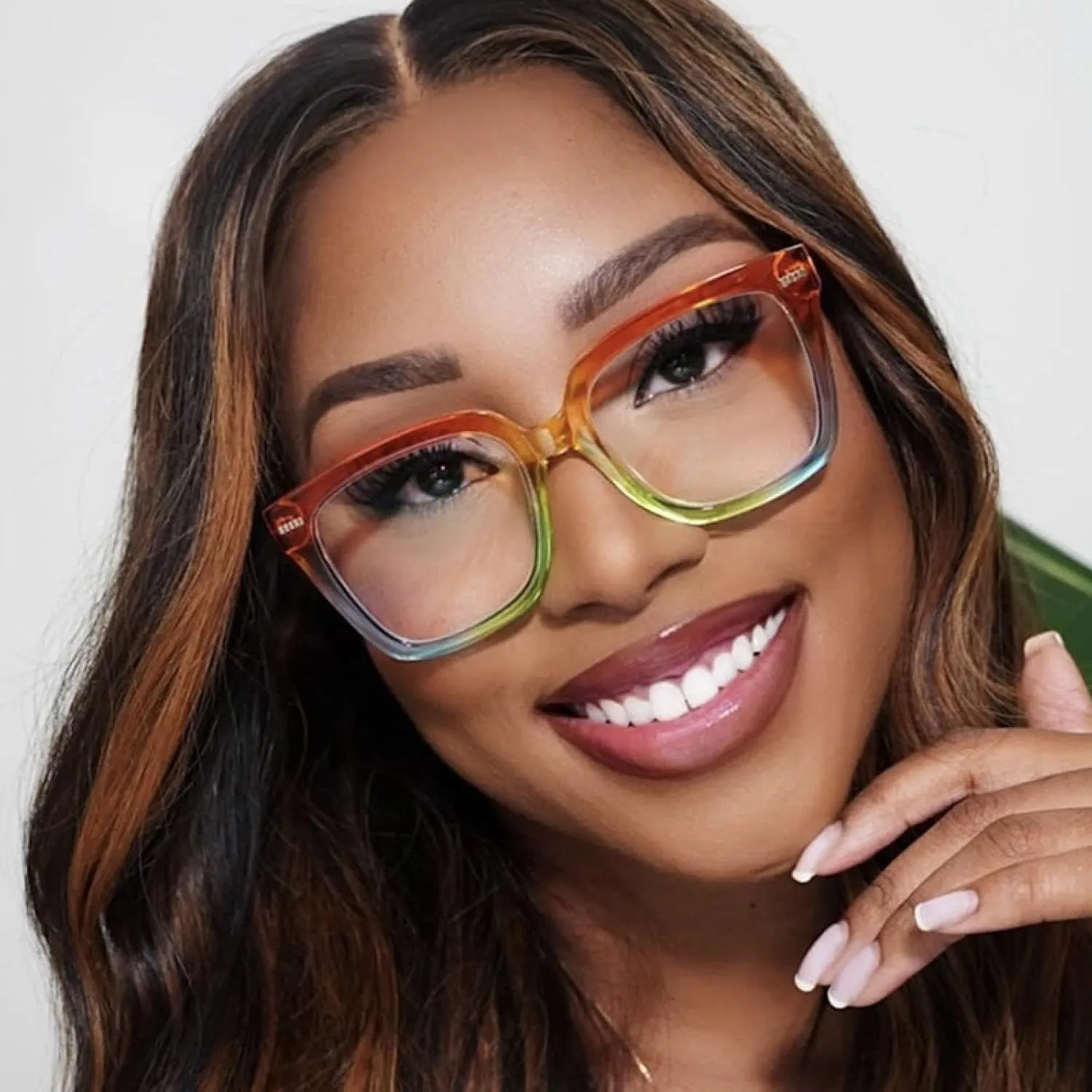 Fashion Colorful Glasses Frame Women Clear Eyewear Men Rivets Frame