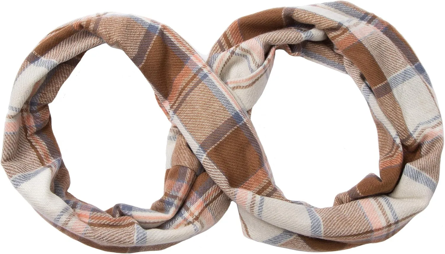 Fashion Infinity Scarf Plaid & Tartan Lightweight Travel Scarves for Women Girls Ladies with Hidden Zipper Pocket