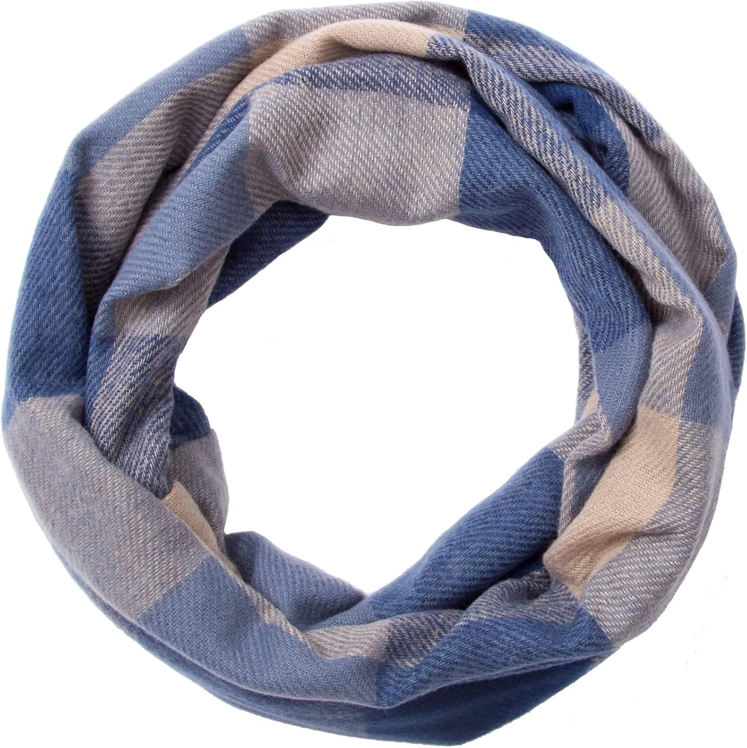 Fashion Infinity Scarf Plaid & Tartan Lightweight Travel Scarves for Women Girls Ladies with Hidden Zipper Pocket