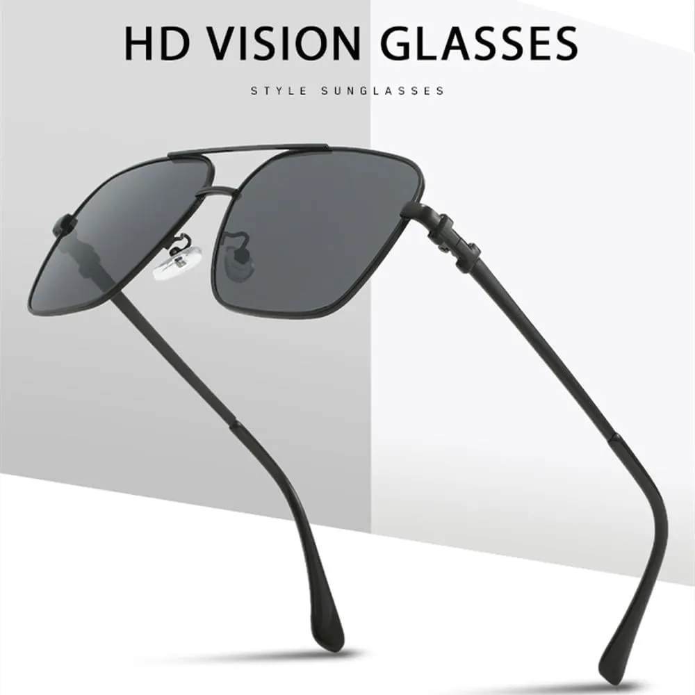 Fashion Metal Frame Man Outdoor Driving Sunglasses Classic Women Double Beam Glasses Sunglasses Men UV400