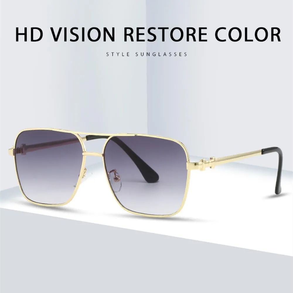 Fashion Metal Frame Man Outdoor Driving Sunglasses Classic Women Double Beam Glasses Sunglasses Men UV400