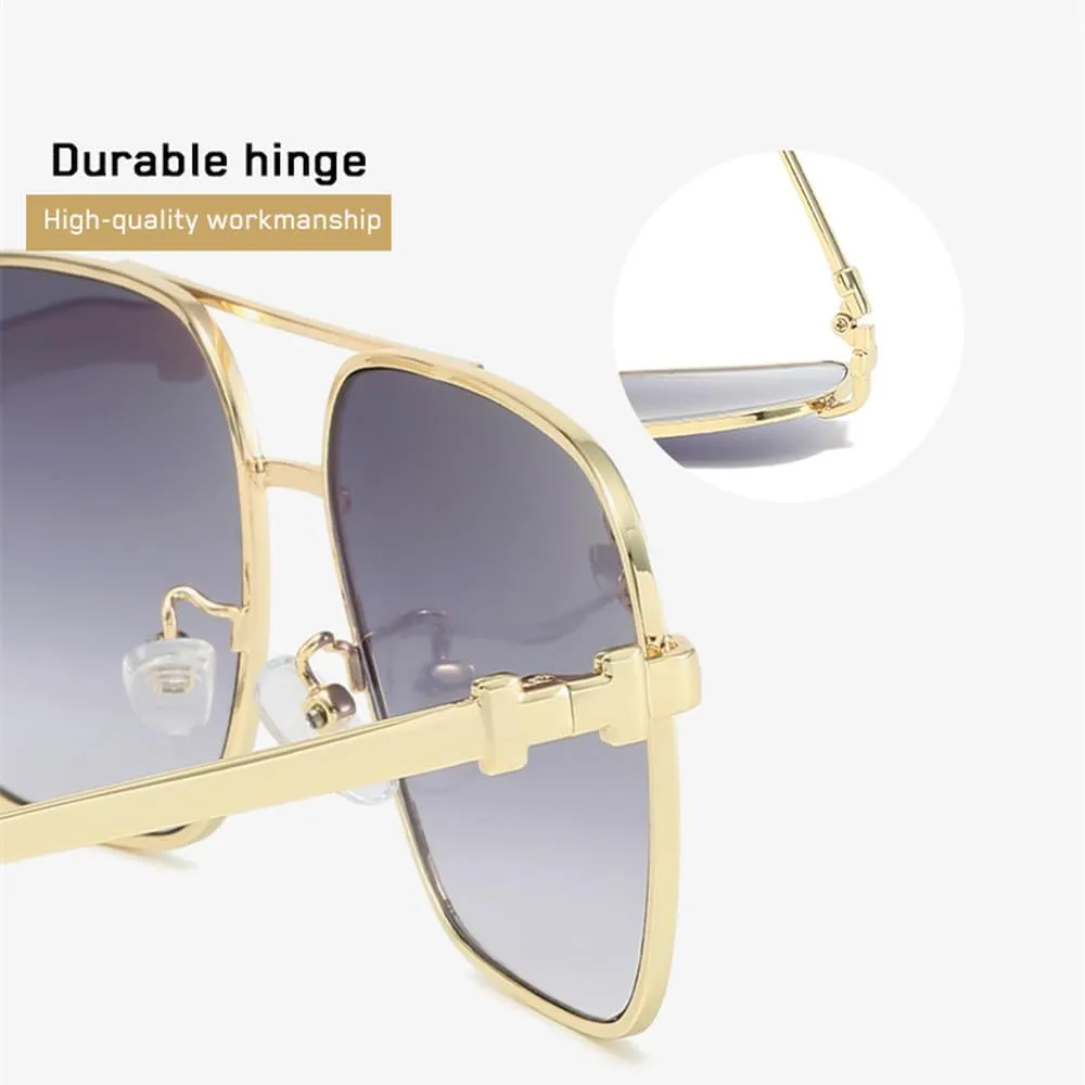 Fashion Metal Frame Man Outdoor Driving Sunglasses Classic Women Double Beam Glasses Sunglasses Men UV400