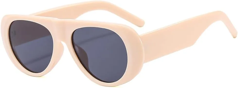 Fashion Retro Oval Large Frame Sunglasses Fashion Accessories Minimalist Resistant Sunglasses Female