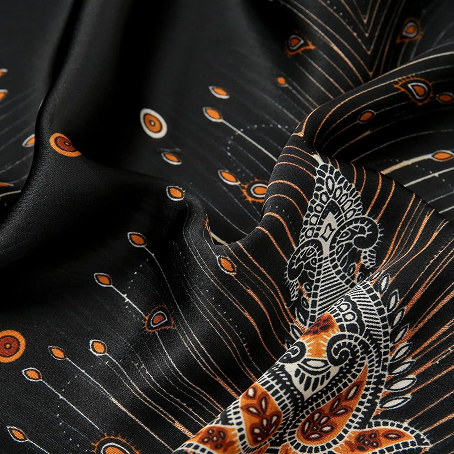 Fashion Scarves 100% Satin Silk Scarf Long Lightweight Sunscreen Shawls Wraps for Women Hair Scarves