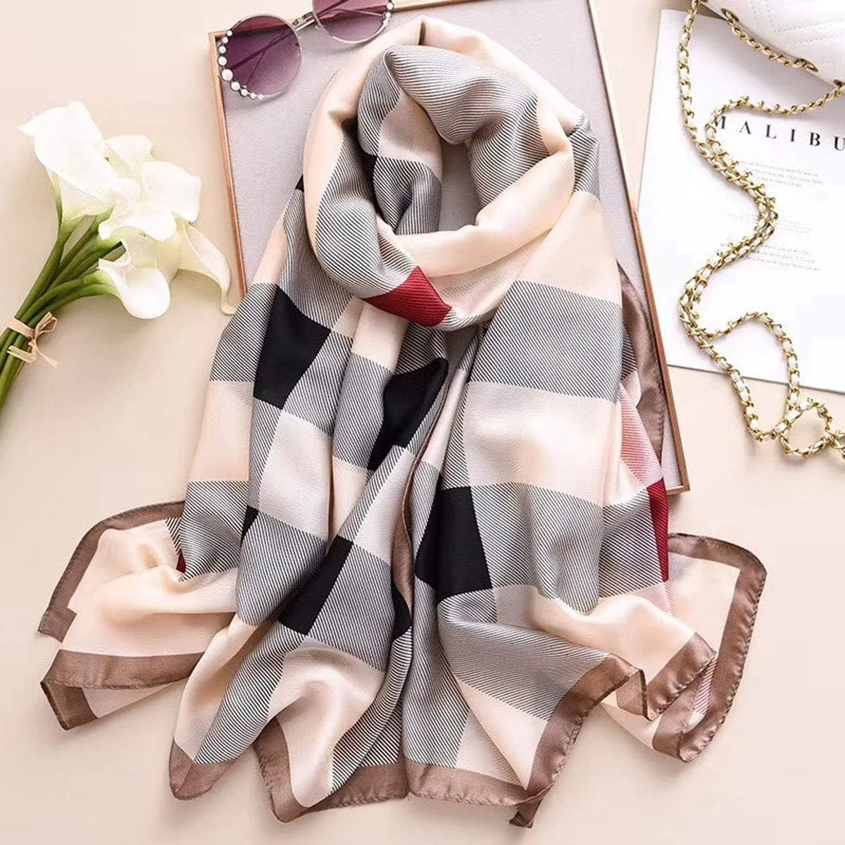 Fashion Scarves Scarf Silk Feeling Scarves Long Lightweight Sunscreen Shawls for Women