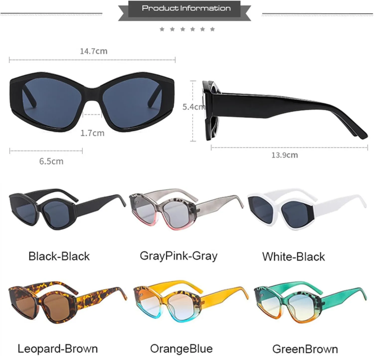 Fashion Thick Frame Sunglasses for Women Punk Trendy Outdoor Uv400