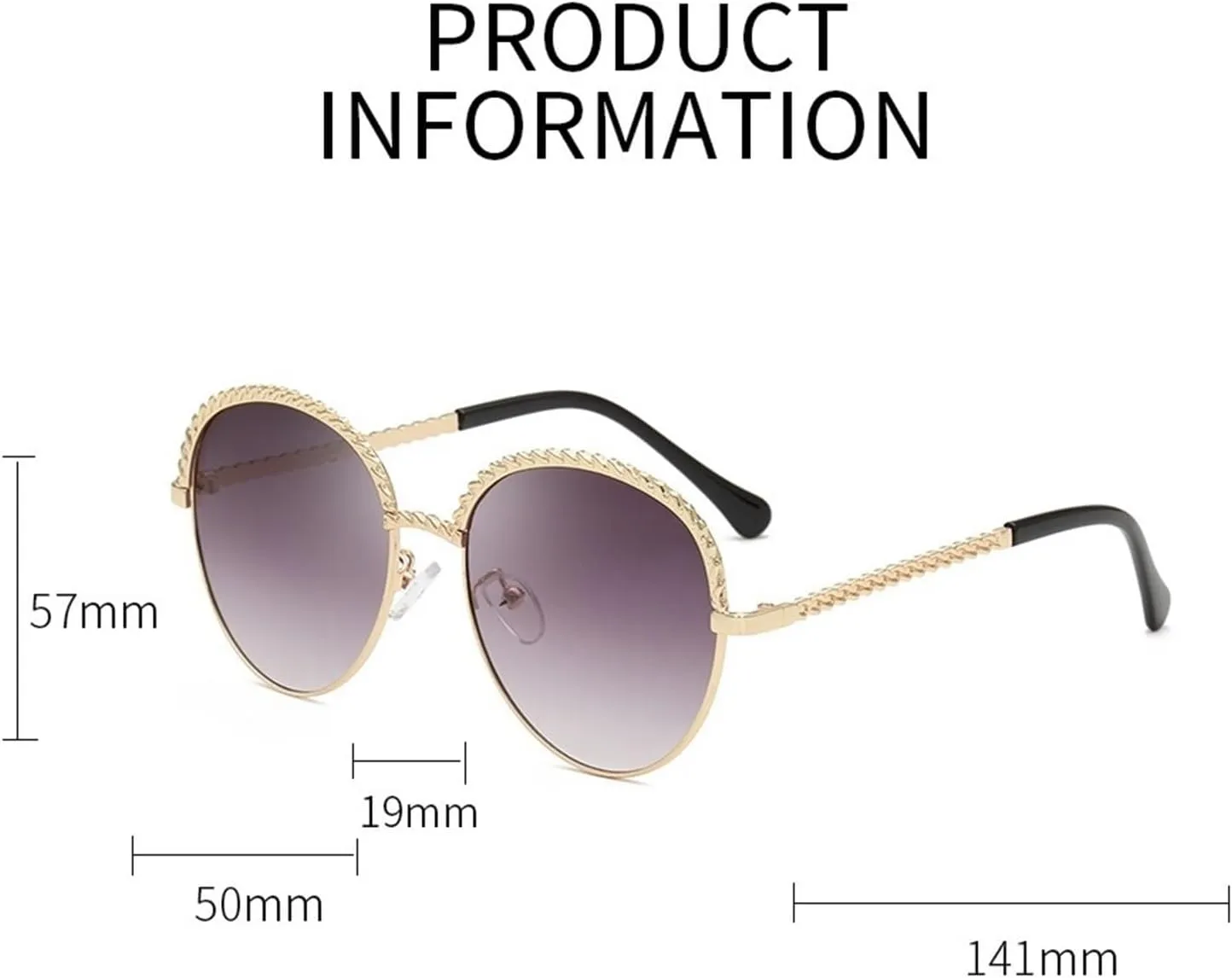 Fashion UV400 Round Frame Sunglasses Outdoor Vacation Beach Party Photo Men And Women Sun Glasses