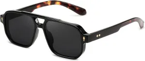 FEISEDY Retro Square Aviator Sunglasses Women Men, 70s Small Vintage Rectangle UV400 Sun Glasses B9120