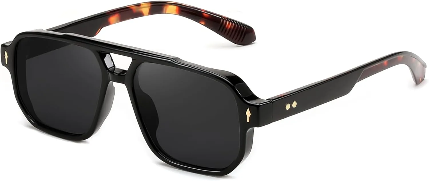 FEISEDY Retro Square Aviator Sunglasses Women Men, 70s Small Vintage Rectangle UV400 Sun Glasses B9120