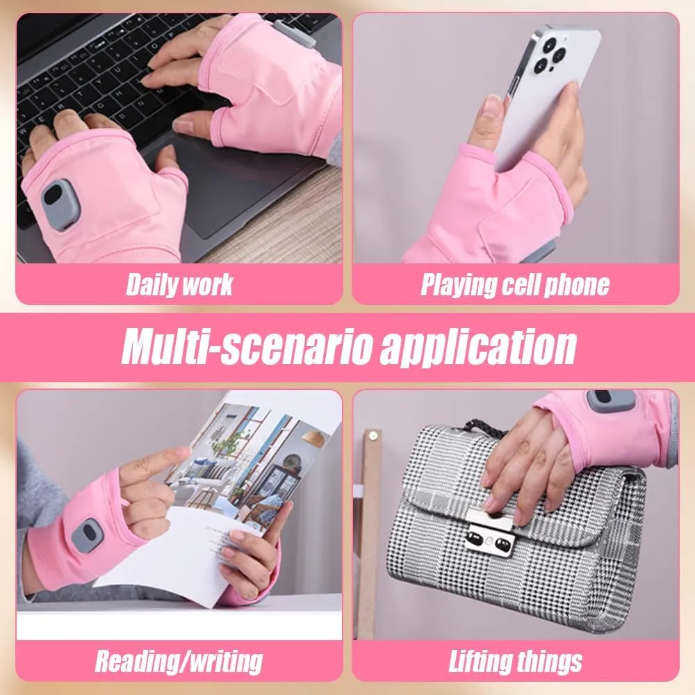 Fingerless Heating Gloves, Smart Thermostatic Heating Gloves, Rechargeable Winter Wind and Cold Electric Gloves, Winter Hand Warming Rechargeable Five-Finger Gloves, Bicycle Skiing