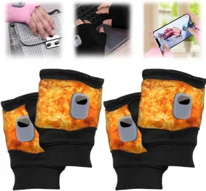 Fingerless Heating Gloves, Smart Thermostatic Heating Gloves, Rechargeable Winter Wind and Cold Electric Gloves, Winter Hand Warming Rechargeable Five-Finger Gloves, Bicycle Skiing