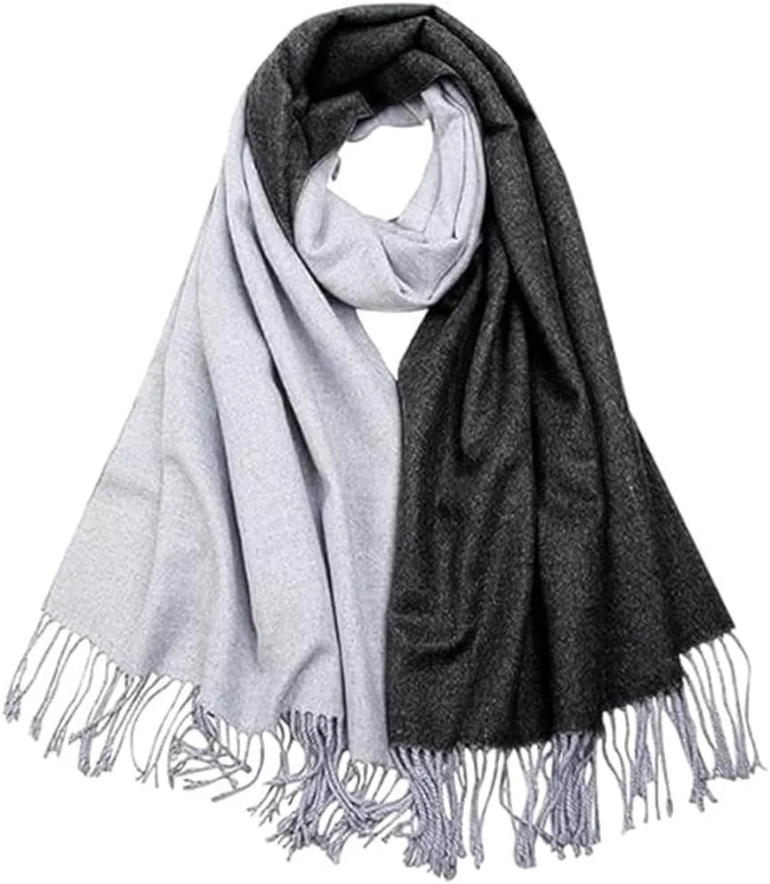 Floralies Cashmere Scarf for Women Wool Scarf Gift Box Double-sided Style Tassels Winter Thick Oversized Scarves Wraps