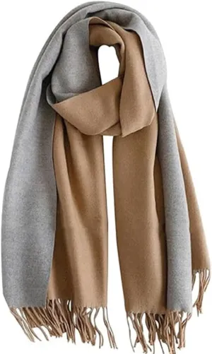 Floralies Cashmere Scarf for Women Wool Scarf Gift Box Double-sided Style Tassels Winter Thick Oversized Scarves Wraps