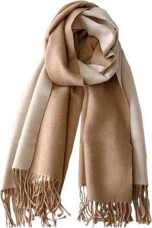 Floralies Cashmere Scarf for Women Wool Scarf Gift Box Double-sided Style Tassels Winter Thick Oversized Scarves Wraps