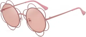 Flower Hollowed Metal Frame Sunglasses For Men And Women Outdoor Vacation Party Decorative Sun Glasses