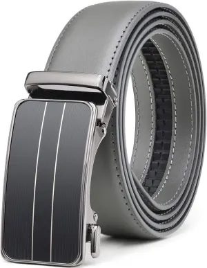 Founders & C Men's Ratchet Belt 1 3/8",Leather Dress Belt Adjustable with Click Sliding Buckle Trim to Exact Fit