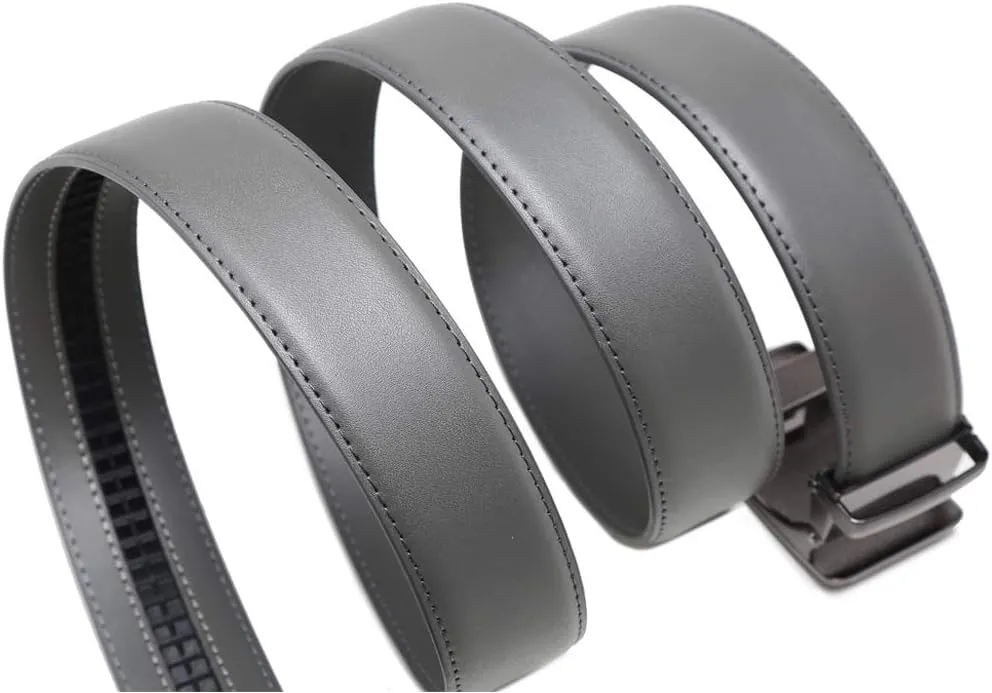 Founders & C Men's Ratchet Belt 1 3/8",Leather Dress Belt Adjustable with Click Sliding Buckle Trim to Exact Fit