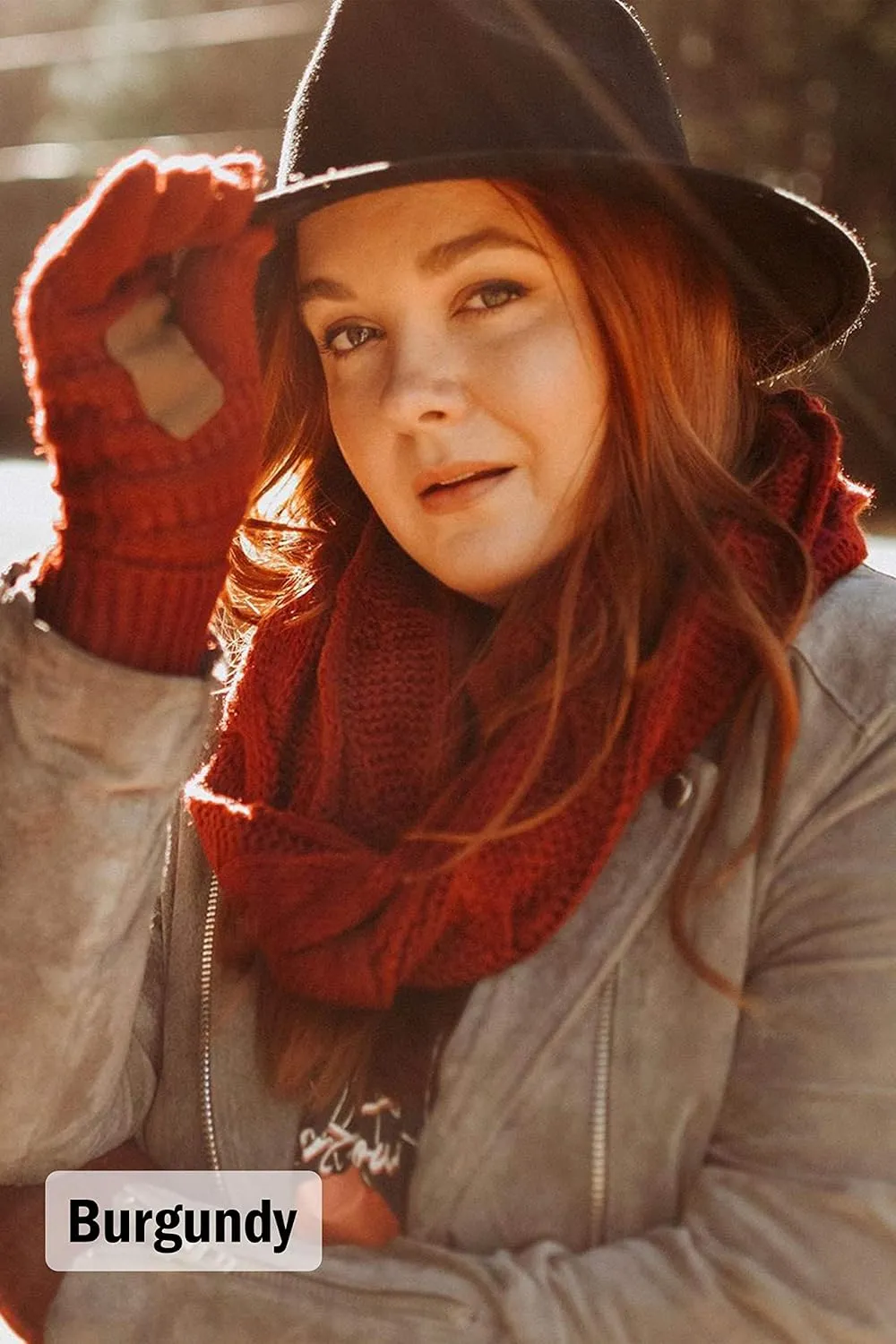 Funky Junque Exclusives Infinity Scarf with Matching Lined Touchscreen Gloves Bundle - Mother's Day Gift Set