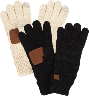 Funky Junque Winter Gloves Women Cold Weather Touch Screen Knit Matching Lined Warm Fleece Lined Touchscreen Texting