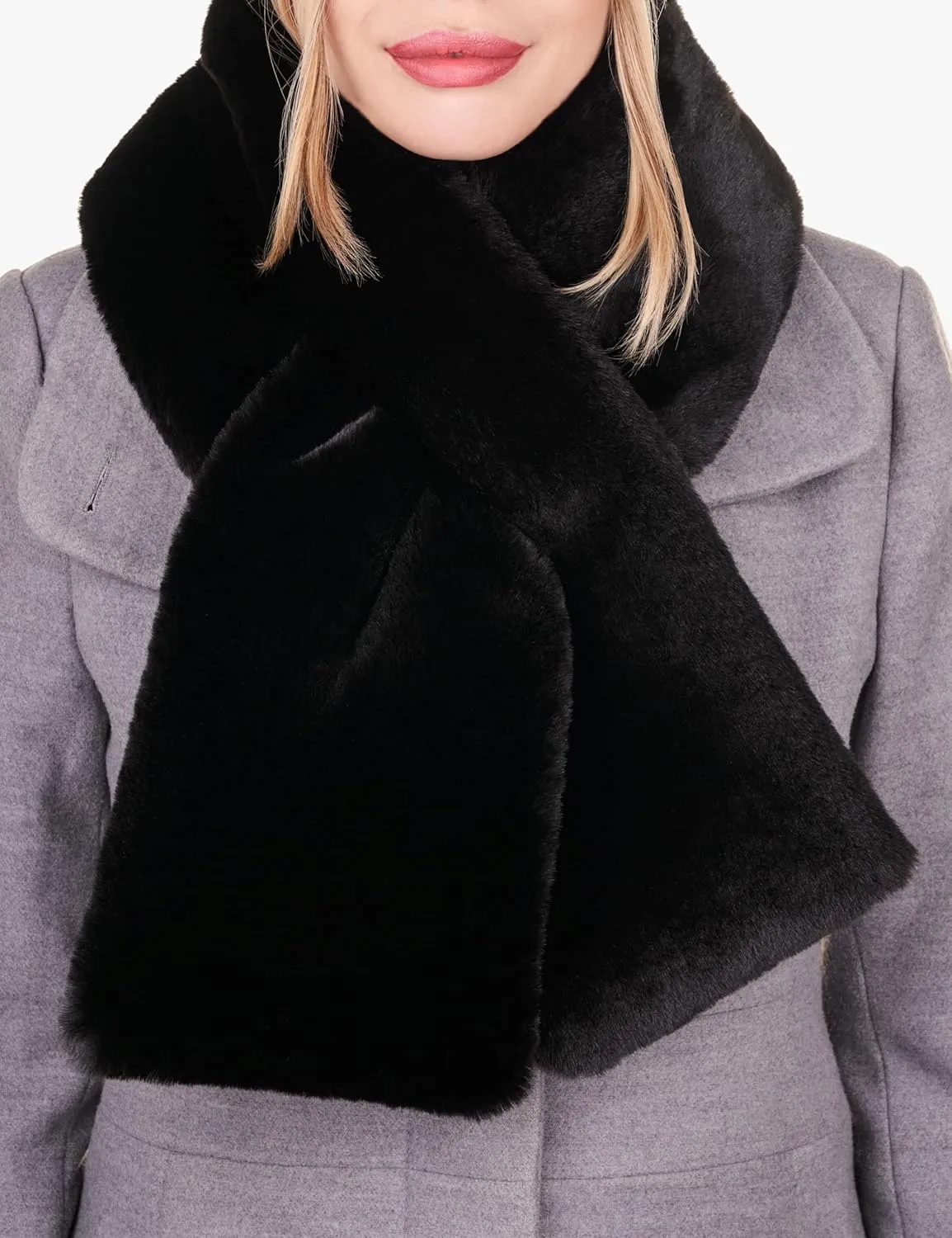 Futrzane Modern Scarf - Womens Faux Fur Stoles Wraps - Soft Collar for Jackets