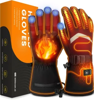 Heated Gloves for Men & Women, Heated Gloves with Touchscreen, Winter Gloves for Skiing, Snowboarding, Hiking, Camping, Hunting, Fishing, Cycling