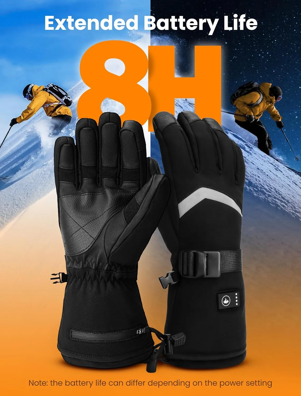 Heated Gloves for Men & Women, Heated Gloves with Touchscreen, Winter Gloves for Skiing, Snowboarding, Hiking, Camping, Hunting, Fishing, Cycling