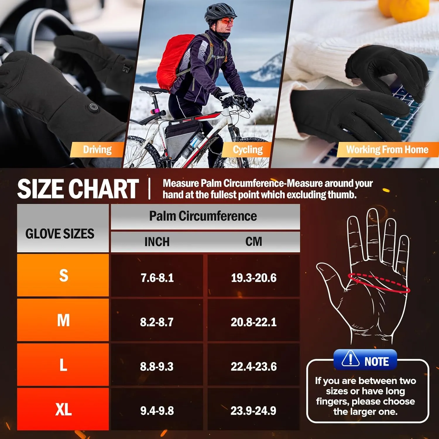 Heated Gloves Liners for Men Women Rechargeable Electric Gloves with Touchscreen Compatibility for Indoor Activities Running Hiking Cycling
