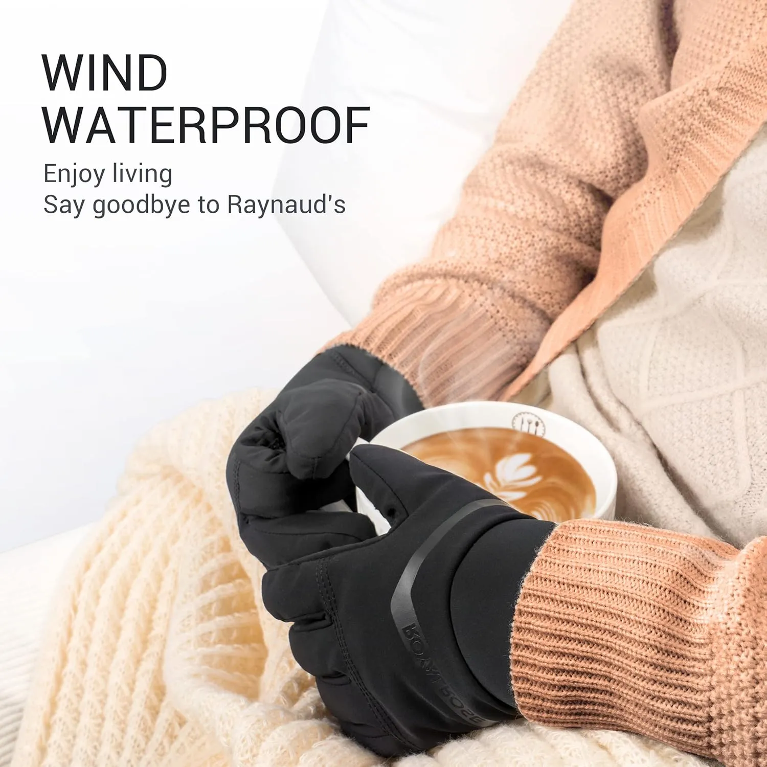 Heated Gloves Liners for Men Women, Rechargeable Waterproof Winter Thin Heated Work Gloves with Arthritis Raynaud's Relief for Ski Golf Hiking Driving