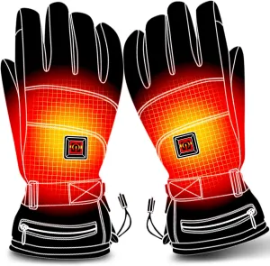 Heated Gloves - Rechargeable Electric Heated Gloves for Men & Women, Waterproof Touchscreen Hand Warmers with 3 Levels of Heat for Outdoor Activities
