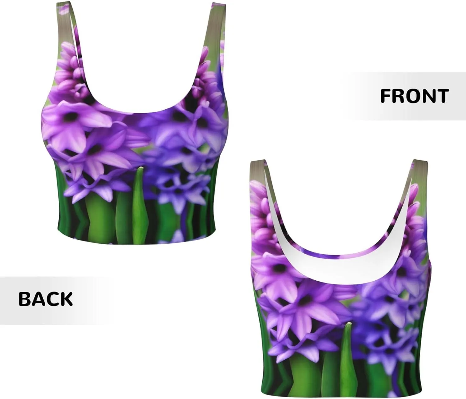 Hyacinth Women's Sexy Sports Vest Sleeveless Athletic Gym T-Shirts Vest U-Shaped Back Quick Dry Top